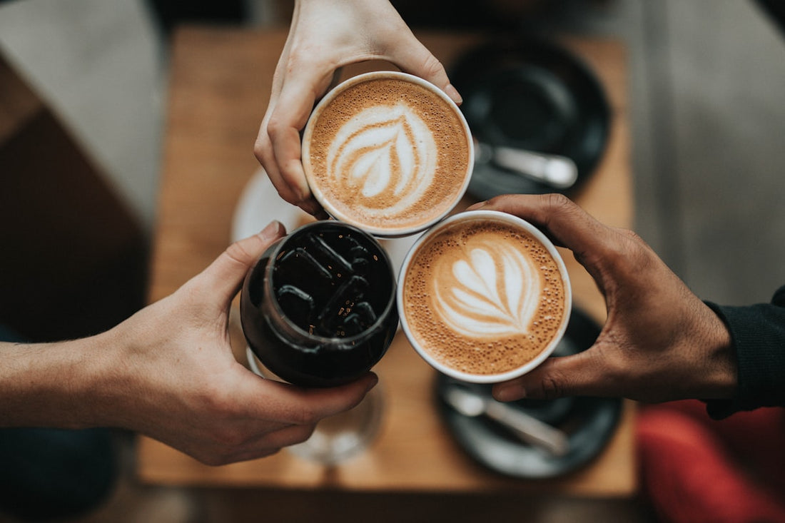Artisan coffee with latte art in a café cup