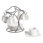 Gibson Elite Gracious Dining 12 Piece Ceramic Espresso Cup and Saucer Set