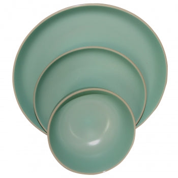 Gibson Home Rockaway 12 Piece Stoneware Dinnerware Set In Matte Teal