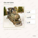 Antique Bronze North Pole Express Train dimensions: 150.79 in L x 51.5 in W x 64.75 in H