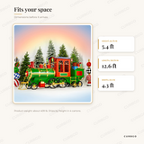 North Pole Express Christmas Train dimensions: 150.79 in L x 51.5 in W x 64.75 in H