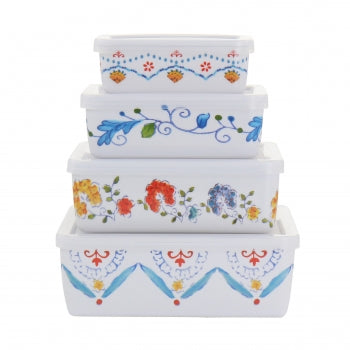 Gibson Home 8 Piece Anaya Rectangular Nesting Food Storage Set