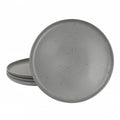 Our Table Landon 4 Piece 8.4 Inch Round Stoneware Salad Plate Set in Truffle