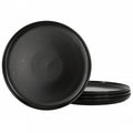 Our Table Landon 4 Piece 8.4 Inch Round Stoneware Salad Plate Set in Pepper