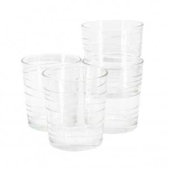 Gibson Home 4 Piece 13.5 Ounce Swirl Double Old-Fashioned Glassware Set