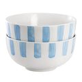 Gibson Home Pacific Waves 2 Piece Fine Ceramic Cereal Bowl Set in Blue