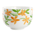 Gibson Home Surrey Hill 2 Piece Fine Ceramic Cereal Bowl Set in Orange Floral