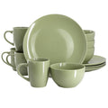 Gibson Home Everyday Plus 12 Piece Stoneware Dinnerware Set in Sage Green