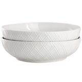 Gibson Home Great Essentials set of two 8.2 inch white fine ceramic dinner bowls