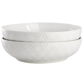 Gibson Home Great Essentials set of two 8.2 inch white fine ceramic dinner bowls