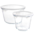 Gibson Home House Specials 4 Piece Borosilicate Glass Round Storage Container Set with Snap Lids