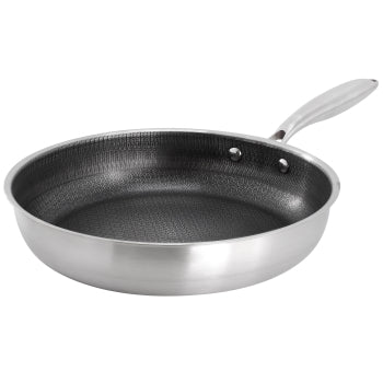 Gibson Home Elsenborn 11 inch stainless steel frying pan with embossed nonstick interior and riveted handle