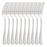 Gibson Home Hillside Daisies set of 10 polished stainless steel dinner forks with floral motif handles