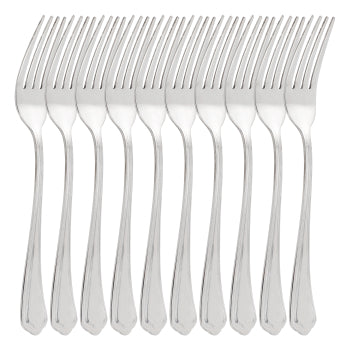 Gibson Home Hillside Daisies 10 Piece Stainless Steel Dinner Fork Set