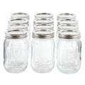 Gibson Home Market Preserves 12 Piece 16 Ounce Glass Canning jars with Lids and Bands
