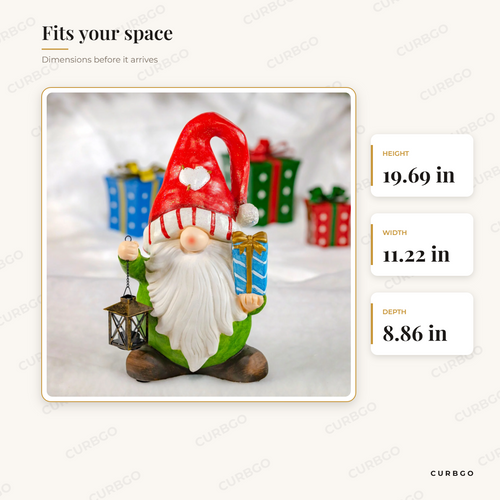 Red Heart Hat Gnome dimensions: 19.69 in H x 11.22 in W x 8.86 in D