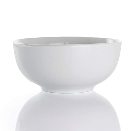 Elama Owen 18-Piece White Porcelain Dinnerware Set with 2 Serving Bowls - Service for 4