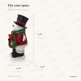 Light-Up Polyresin Snowman dimensions: 25.1 in H x 14.5 in W x 11.4 in D