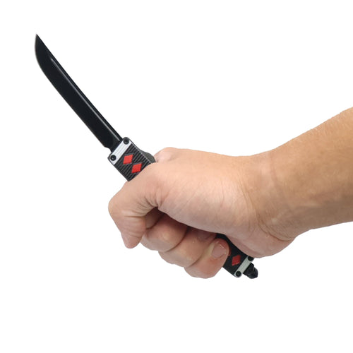 Armed Force Tactical 8.25 Inch Automatic OTF Knife with Katana Style Handle and Glass Breaker