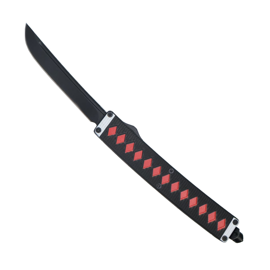 Armed Force Tactical 8.25 Inch Automatic OTF Knife with Katana Style Handle and Glass Breaker