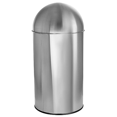 Elama Stainless Steel Step Trash Can, 13 Gallon, Matte Silver