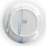 Marble Stoneware Dinnerware Set for 4, 16 Piece with Mugs, Glossy Blue and White, Elama Fine Marble