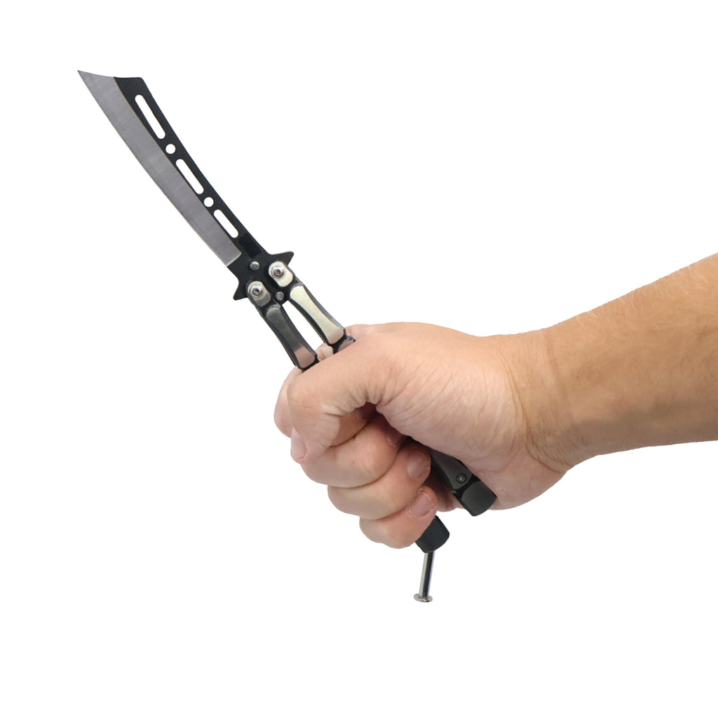 Streetwise 9.25 Inch Bones Butterfly Knife with Cleaver Blade, 440 Stainless Steel