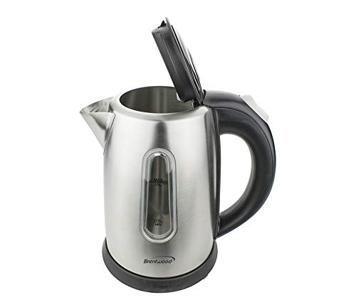 Brentwood 1-Liter Stainless Steel Cordless Electric Kettle – 1500W with Auto Shut-Off