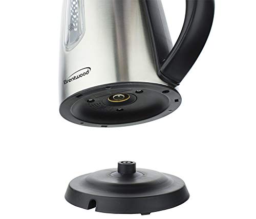 Brentwood 1-Liter Stainless Steel Cordless Electric Kettle – 1500W with Auto Shut-Off