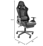 Gamefitz GF-2001 Ergonomic Gaming Chair – Adjustable High-Back PU Leather Racing-Style Office Chair (Black)