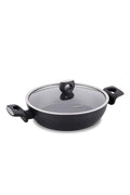 Korkmaz Nora Granite Non-Stick Low Casserole 8L (24cm) – KA2943 Forged Aluminum Cooking Pot, Induction Compatible