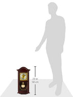 Bedford Clock Collection 22" Wood Chiming Wall Clock with Brass Pendulum – Mahogany Cherry Oak Finish, Quartz Movement & 4 Westminster Chimes