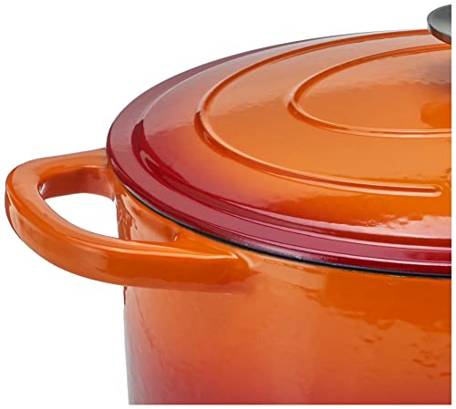 Crock-Pot Artisan 7-Qt Oval Enameled Cast Iron Dutch Oven, Sunset Orange