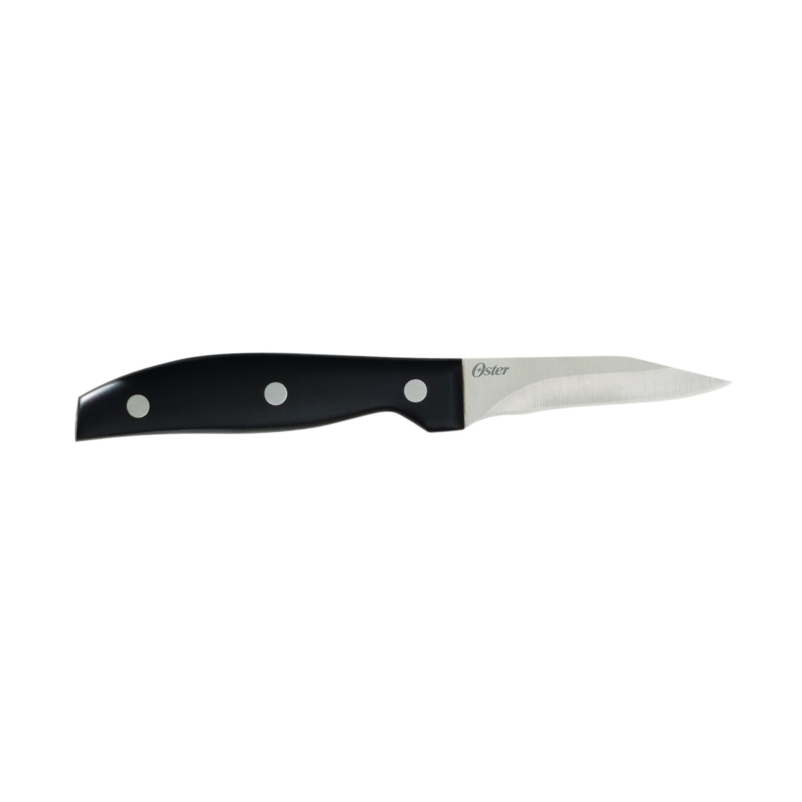 Oster Granger 14-Piece Cutlery Set with Wood Block – Black Handle Stainless Steel Knives, Sharpener & Kitchen Shears