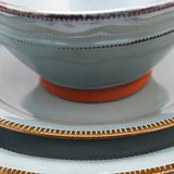 Gibson Elite Terranea Terracotta Dinnerware Set for 4, 12-Piece Reactive Glaze, Teal