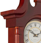 Bedford Clock Collection 26.5" Colonial Chiming Wall Clock – Mahogany Cherry Oak Finish, Quartz Movement with Swinging Pendulum & Roman Numeral Dial