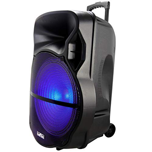 beFree Sound BFS-5900 18-Inch Rechargeable Bluetooth Party Speaker with LED Lights and Wheels