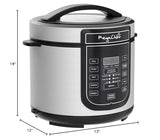 MegaChef 6-Quart Digital Pressure Cooker & Electric Multi-Cooker, 14 Presets, Stainless Steel Pot, Silver