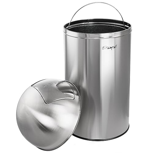 Elama Stainless Steel Step Trash Can, 13 Gallon, Matte Silver