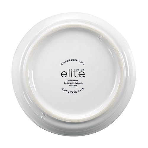 Gibson Elite 4-Piece Stoneware Serving Bowl Set with Tiered Metal Rack, White and Black, 6, 7 and 8 in Bowls, Dishwasher and Microwave Safe Bowls