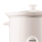 Brentwood SC-135W 3-Quart Slow Cooker - White, 170W with Removable Dishwasher-Safe Ceramic Pot & Tempered Glass Lid, cULus Approved