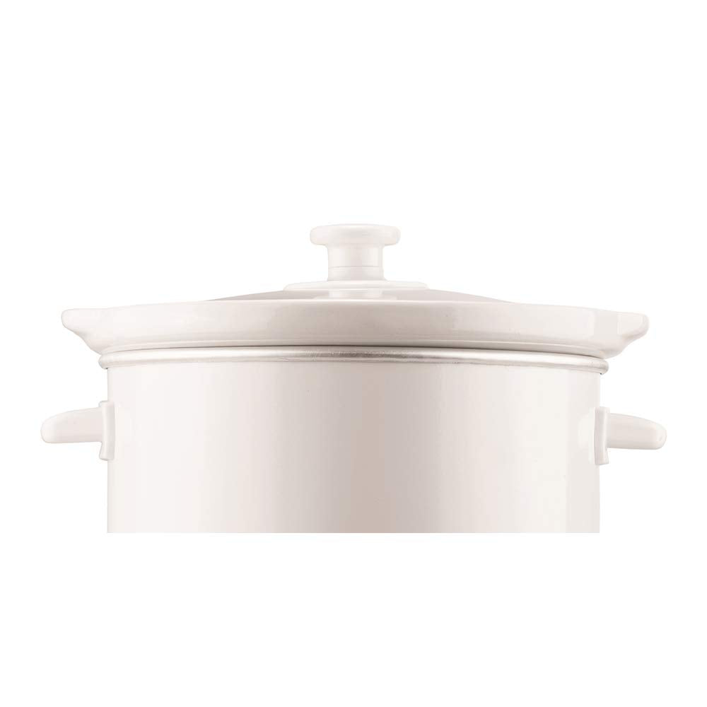 Brentwood SC-135W 3-Quart Slow Cooker - White, 170W with Removable Dishwasher-Safe Ceramic Pot & Tempered Glass Lid, cULus Approved