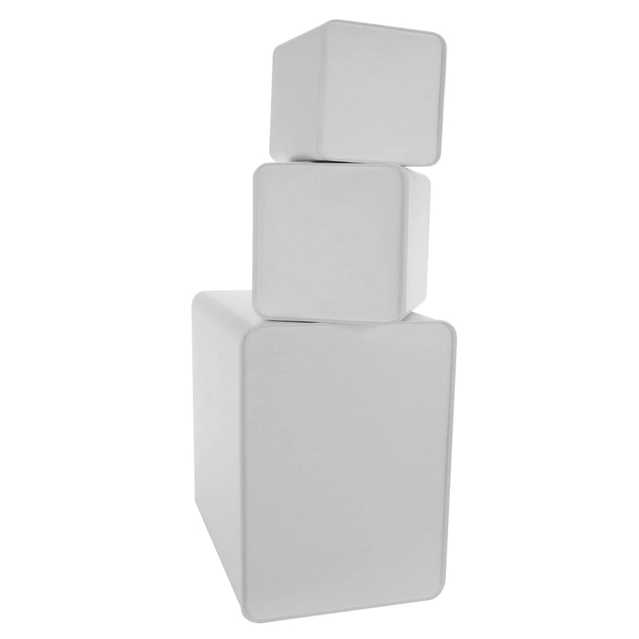 MegaChef MG-415 5-Piece Kitchen Canister Set with Bread Box, Matte White, Metal, Pull-Handle Lids, Labeled Badges