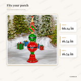 Santa Ornament Tower dimensions: 66.14 in H x 16.54 in W x 16.54 in D