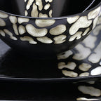 Elama Savannah 16-Piece Stoneware Dinnerware Set – Animal Print Service for 4