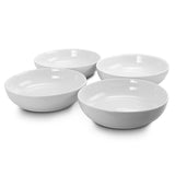 Gibson Home extra wide white stoneware dinner and serving bowls, set of 4