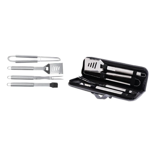 Gibson Home Grill Basics 5-Piece Stainless Steel BBQ Tool Set with Storage Bag