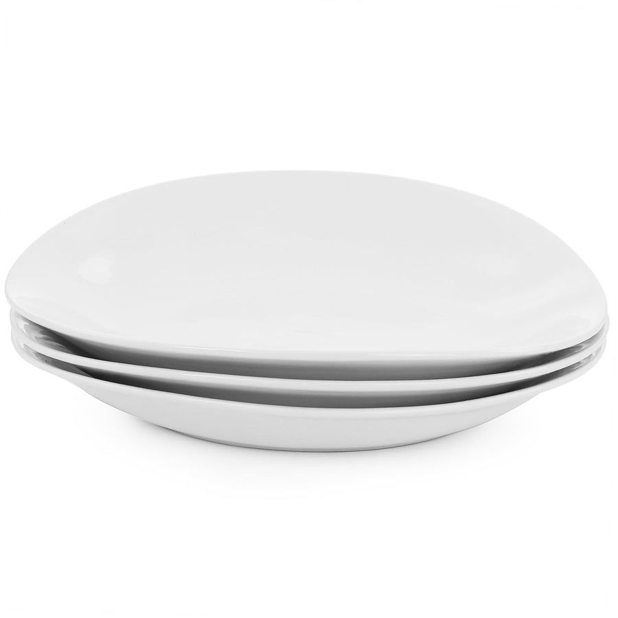 Elama 3-Tier Oval Plate Porcelain Serveware Set with Metal Stand