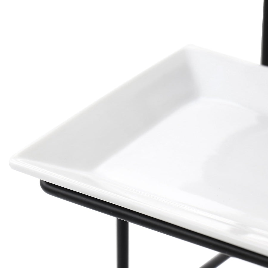 Elama Porcelain 3 Tier Rectangular Serveware Set