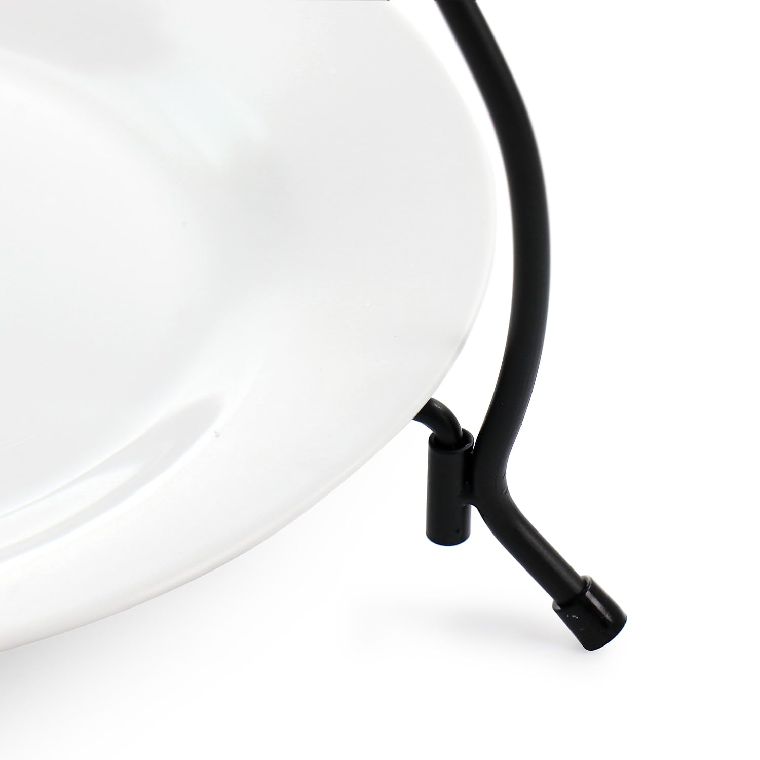 Elama 3-Tier Round Plate Porcelain Serveware Set – White Tiered Stand for Desserts, Tea Parties & Charcuterie
